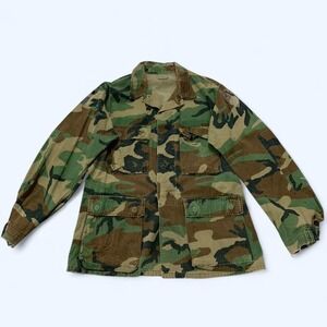 Vintage Woodland Camo Utility Jacket - Small Regular
